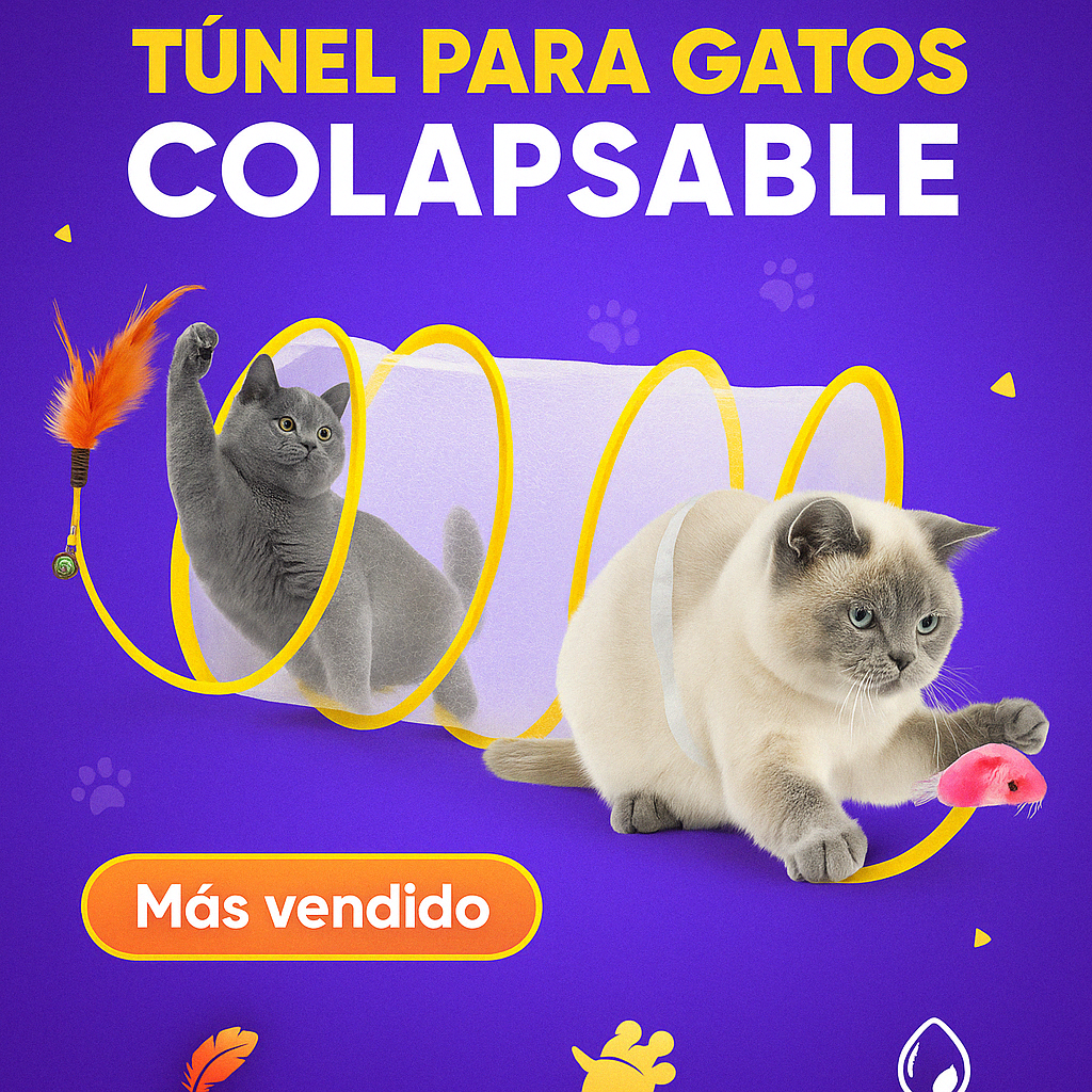 Tunel plegable para gato